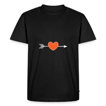 oranges cœur oranges - T-shirt Premium bio Homme - noir - Devant - Nico (187cm)
