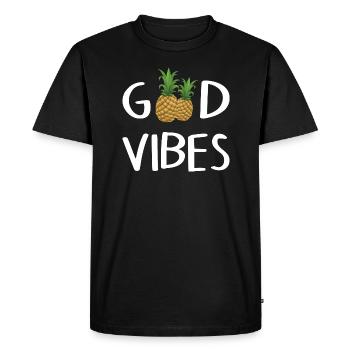 Good Vibes - Men's Premium Organic T-Shirt - black - Front - Nico (187cm)