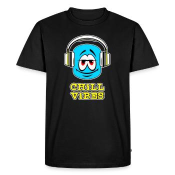 chill vibes avec des écouteurs - T-shirt Premium bio Homme - noir - Devant - Nico (187cm)