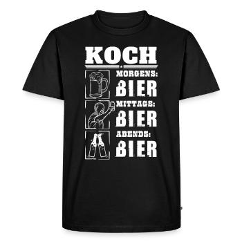 My daily routine as a chef - Men's Premium Organic T-Shirt - black - Front - Nico (187cm)