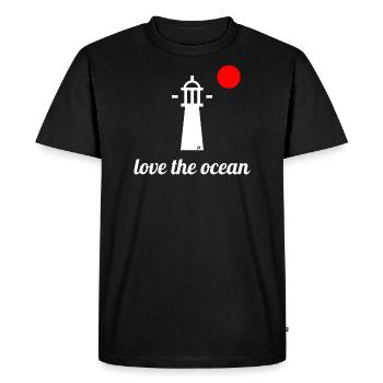 Sea lighthouse - Men's Premium Organic T-Shirt - black - Front - Nico (187cm)