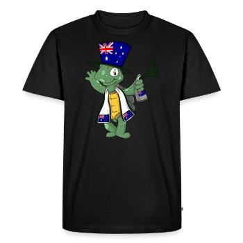 Tortue fan d’Australie - T-shirt Premium bio Homme - noir - Devant - Nico (187cm)