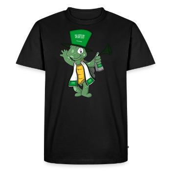 Tortue fan d’Arabie saoudite - T-shirt Premium bio Homme - noir - Devant - Nico (187cm)