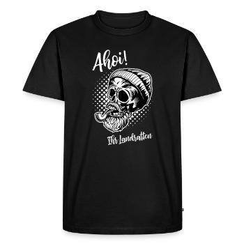 Ahoy ton marin Landlubber Nord Allemand Moin - T-shirt Premium bio Homme - noir - Devant - Nico (187cm)