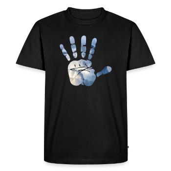 Mains-en-ciel - T-shirt Premium bio Homme - noir - Devant - Nico (187cm)