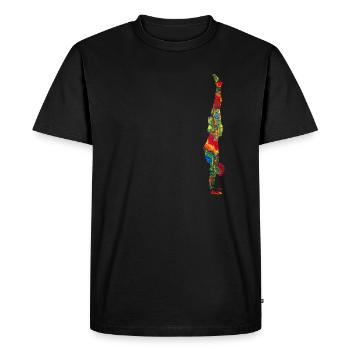 Handstand colorfully marbled - Men's Premium Organic T-Shirt - black - Front - Nico (187cm)