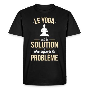 Le yoga est la solution peu importe le problème - T-shirt Premium bio Homme - noir - Devant - Nico (187cm)
