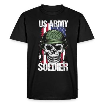 Soldat de l’armée américaine à la maison cadeau - T-shirt Premium bio Homme - noir - Devant - Nico (187cm)