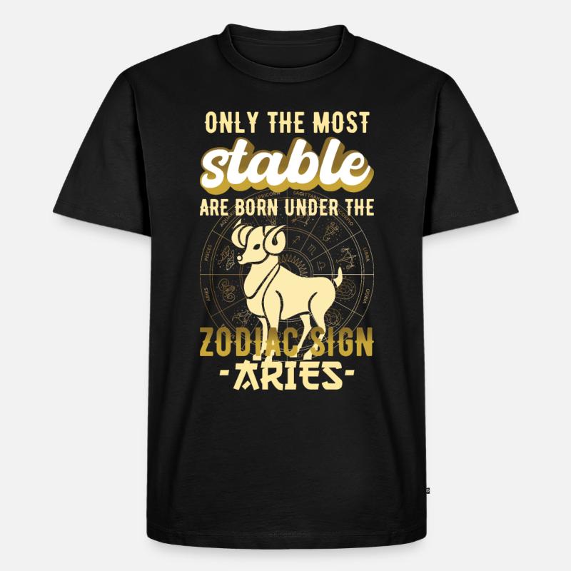 Sternzeichen Widder Sterne Geschenk - Männer Premium Bio T-Shirt - Schwarz