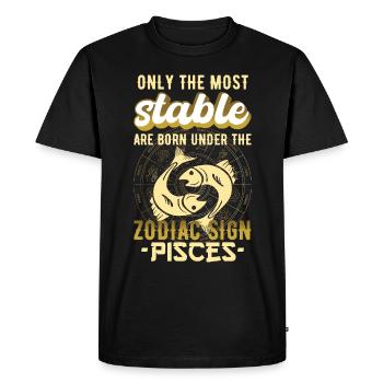 Signe du zodiaque Poissons Astrologie Cadeau - T-shirt Premium bio Homme - noir - Devant - Nico (187cm)