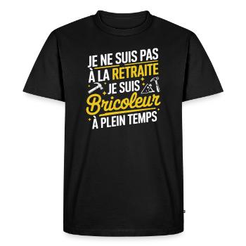 Bricoleur retraite paa qui déchire Cadeau Retraite - T-shirt Premium bio Homme - noir - Devant - Nico (187cm)