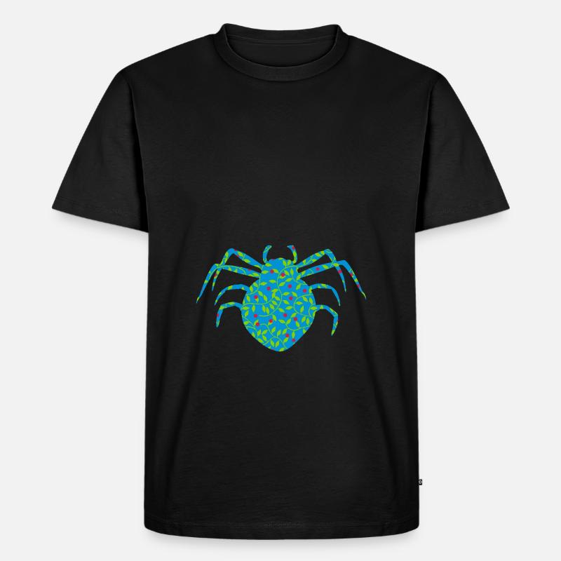 spinne tier krabbeln phobie - Männer Premium Bio T-Shirt - Schwarz