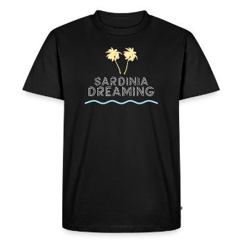 Vacances de rêve en Sardaigne - T-shirt Premium bio Homme - noir - Devant - Nico (187cm)