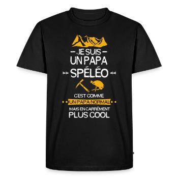 Papa Spéléo Spéléologie Cool - T-shirt Premium bio Homme - noir - Devant - Nico (187cm)
