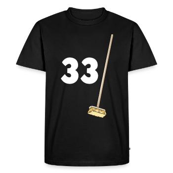 33 Brooms Humor Birthday 33 years - Men's Premium Organic T-Shirt - black - Front - Nico (187cm)
