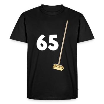 65 balais cadeau humour anniversaire 65 ans - T-shirt Premium bio Homme - noir - Devant - Nico (187cm)