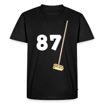 87 balais anniversaire humour papy et mamie - T-shirt Premium bio Homme - noir - Devant - Nico (187cm)