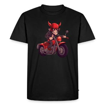 Diable moto - T-shirt Premium bio Homme - noir - Devant - Nico (187cm)