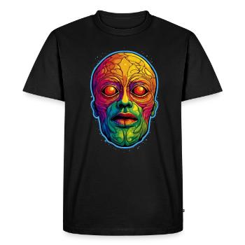 Trippy psytrance Face - Le surréalisme pour votre Goa - T-shirt Premium bio Homme - noir - Devant - Nico (187cm)
