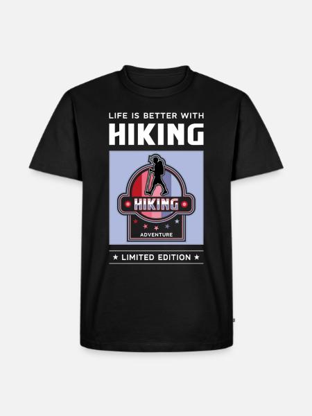 Hiking - Männer Premium Bio T-Shirt - Schwarz