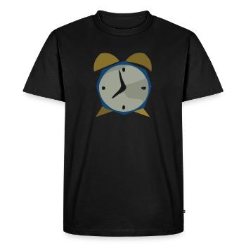time clock (alarm clock) (cartoon) - Men's Premium Organic T-Shirt - black - Front - Nico (187cm)