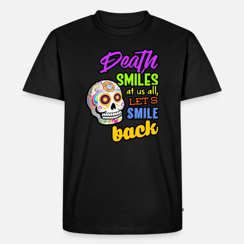 Schädel Farben 2 - Männer Premium Bio T-Shirt - Schwarz