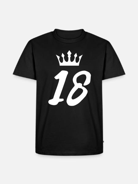 18 Number crown - Men's Premium Organic T-Shirt - black