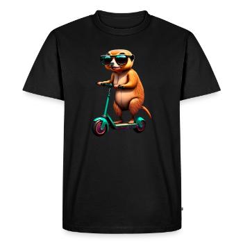 Escooting Meerkat Escooter Electric Scooter - Men's Premium Organic T-Shirt - black - Front - Nico (187cm)