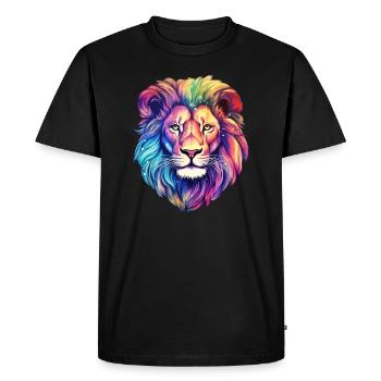 Lion - Men's Premium Organic T-Shirt - black - Front - Nico (187cm)