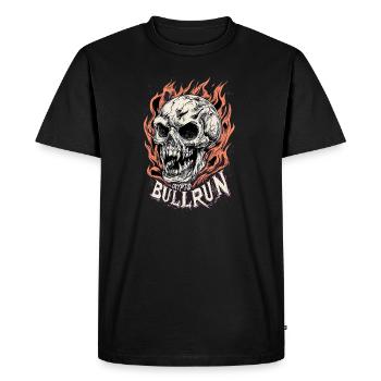 Bullrun Crypto Cryptos Bitcoin XRP - T-shirt Premium bio Homme - noir - Devant - Nico (187cm)