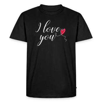Je t'aime - T-shirt Premium bio Homme - noir - Devant - Nico (187cm)