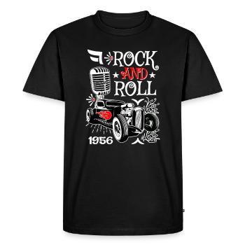 Rockabilly Hot Rod Vintage 50s Rockers Cars - Men's Premium Organic T-Shirt - black - Front - Nico (187cm)