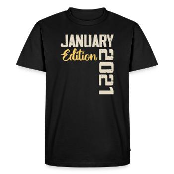 Cadeau D'anniversaire Nées En Janvier 2021 - 2021 - T-shirt Premium bio Homme - noir - Devant - Nico (187cm)