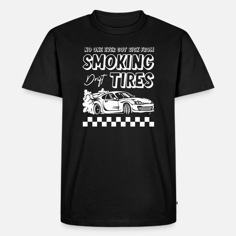 Smoking Tires Drifting - Männer Premium Bio T-Shirt - Schwarz