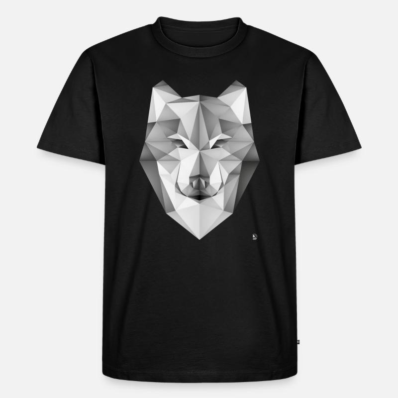 AD Geometric Wolf - Männer Premium Bio T-Shirt - Schwarz