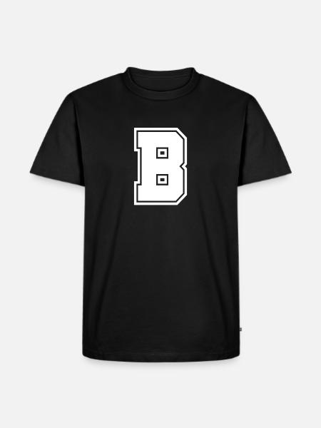 Buchstabe B - Männer Premium Bio T-Shirt - Schwarz