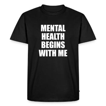 Mental Health Begins With Me - Men's Premium Organic T-Shirt - black - Front - Nico (187cm)