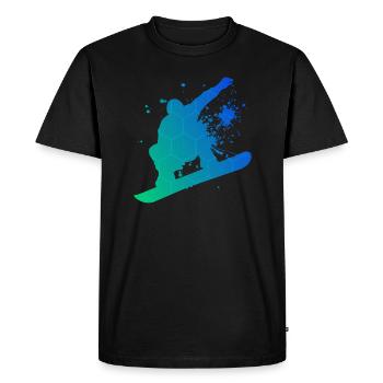 Snowboarder sports d'hiver snowboard snowboard - T-shirt Premium bio Homme - noir - Devant - Nico (187cm)