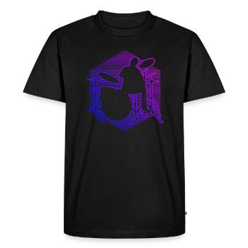 Drummer Drum Kit Ladies Drummer DrumSpie - Men's Premium Organic T-Shirt - black - Front - Nico (187cm)