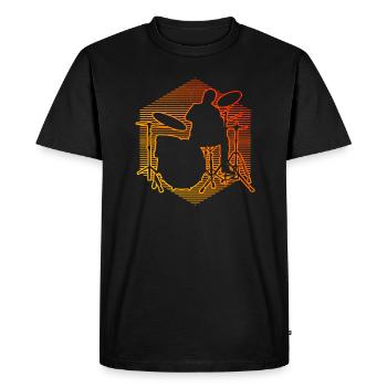 Batterie Batteur Kit Batterie Dames - T-shirt Premium bio Homme - noir - Devant - Nico (187cm)