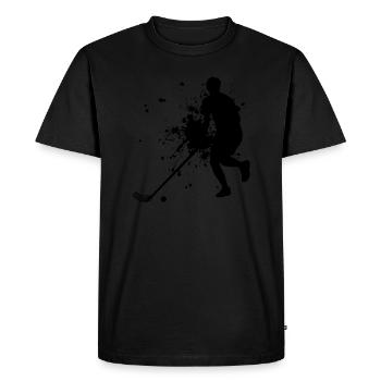 Hockey Innebandy Floorball Jeux Floorball - T-shirt Premium bio Homme - noir - Devant - Nico (187cm)