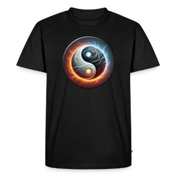 Yinyang - Men's Premium Organic T-Shirt - black - Front - Nico (187cm)