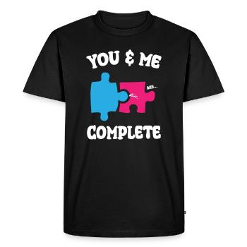 Toi et moi Puzzle drôle complet - T-shirt Premium bio Homme - noir - Devant - Nico (187cm)