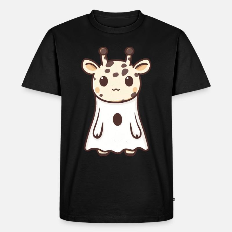 Giraffe Halloween Comic Geist - Männer Premium Bio T-Shirt - Schwarz