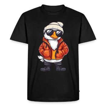Goose Cool Comic - Men's Premium Organic T-Shirt - black - Front - Nico (187cm)