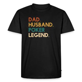 dad husband poker legend - Men's Premium Organic T-Shirt - black - Front - Nico (187cm)
