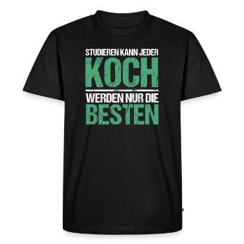 Anyone can study - Koch Edition - Men's Premium Organic T-Shirt - black - Front - Nico (187cm)