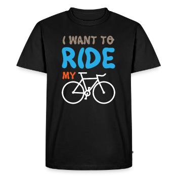 I Want Ride My Bycicle - Men's Premium Organic T-Shirt - black - Front - Nico (187cm)