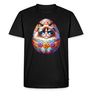 Ragdoll Cat in Easter Egg Design - Men's Premium Organic T-Shirt - black - Front - Nico (187cm)