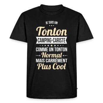 Tonton camping-cariste plus cool - T-shirt Premium bio Homme - noir - Devant - Nico (187cm)